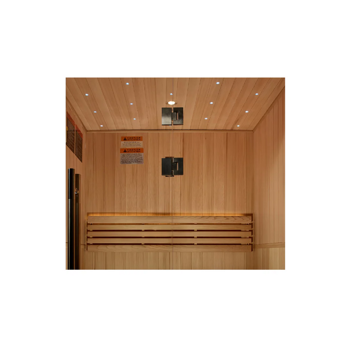 Golden Designs 2025 Updated "Copenhagen Edition" 3 Person Traditional Sauna - Canadian Red Cedar Interior and Pacific Premium Clear Cedar Exterior