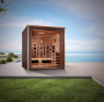Golden Designs Visby 3 Person Outdoor-Indoor PureTech™ Hybrid Full Spectrum Sauna (GDI-8223-01) - Canadian Red Cedar Interior