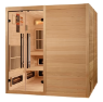 Golden Designs 2025 Toledo GDI-8360-01 6 Per Hybrid Sauna (Indoor). Full Spectrum and Harvia Traditional Stove