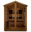 Golden Designs Kaskinen 6 Person Hybrid (PureTech™ Full Spectrum IR or Traditional Stove) Outdoor Sauna (GDI-8526-01) - Canadian Red Cedar Interior