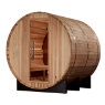 Golden Designs "Zurich" 4 Person Barrel with Bronze Privacy View - Traditional Sauna - Pacific Cedar