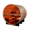 Golden Designs "Zurich" 4 Person Barrel with Bronze Privacy View - Traditional Sauna - Pacific Cedar
