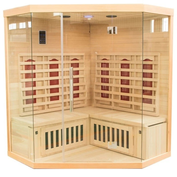 Luxury Corner Infrared Sauna for Four Person Home Relaxation