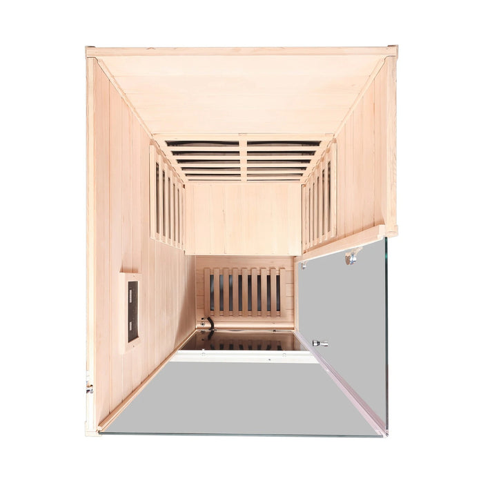 Mini Far Infrared Hemlock Sauna with Red Light Therapy and Bluetooth 1350W
