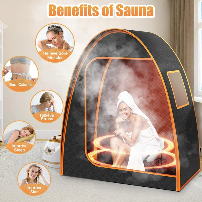 Portable Full Size Steam Sauna for Home, 101oz Personal Spa Tent with Remote Control
