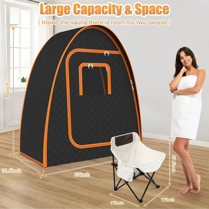 Portable Full Size Steam Sauna for Home, 101oz Personal Spa Tent with Remote Control