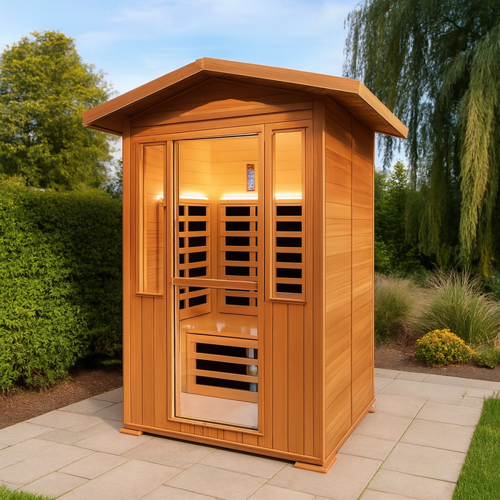 Indoor Infrared Hemlock Wood Sauna for Two Person
