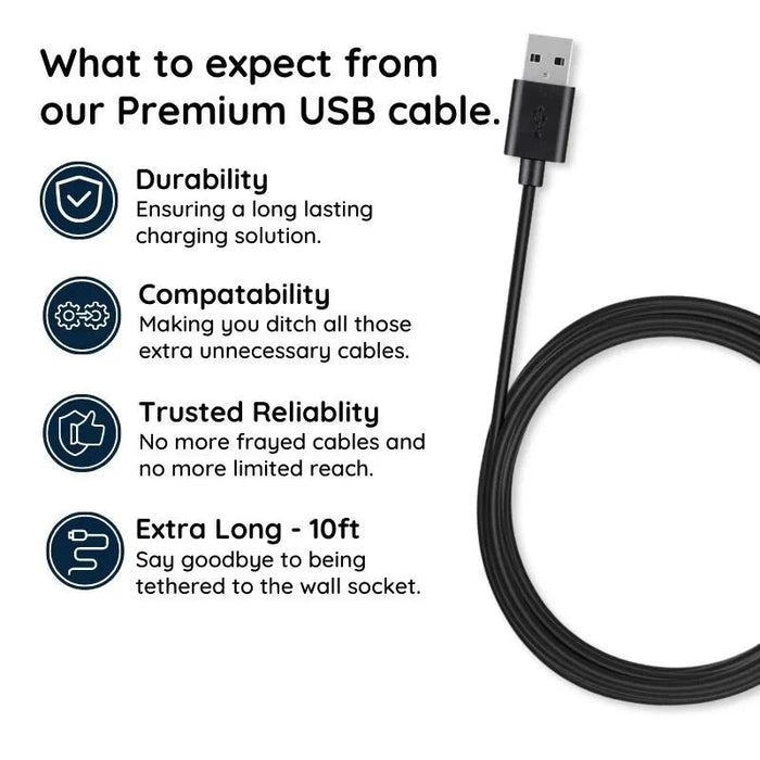 10ft Micro USB Cable for Fast Charging and Data Transfer - SJ Backyard