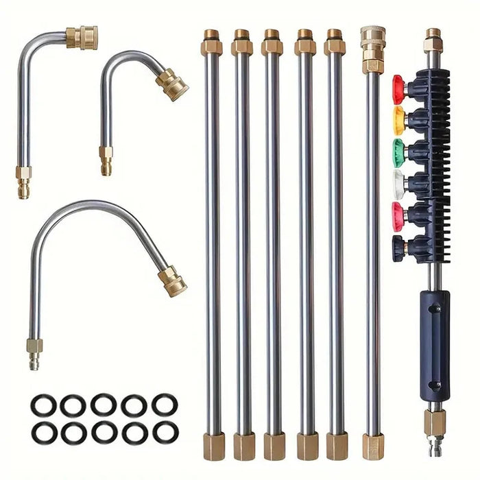 4000 PSI Telescoping High Pressure Washer Wand Set for Gutter, Roof, and Wall Cleaning - SJ Backyard