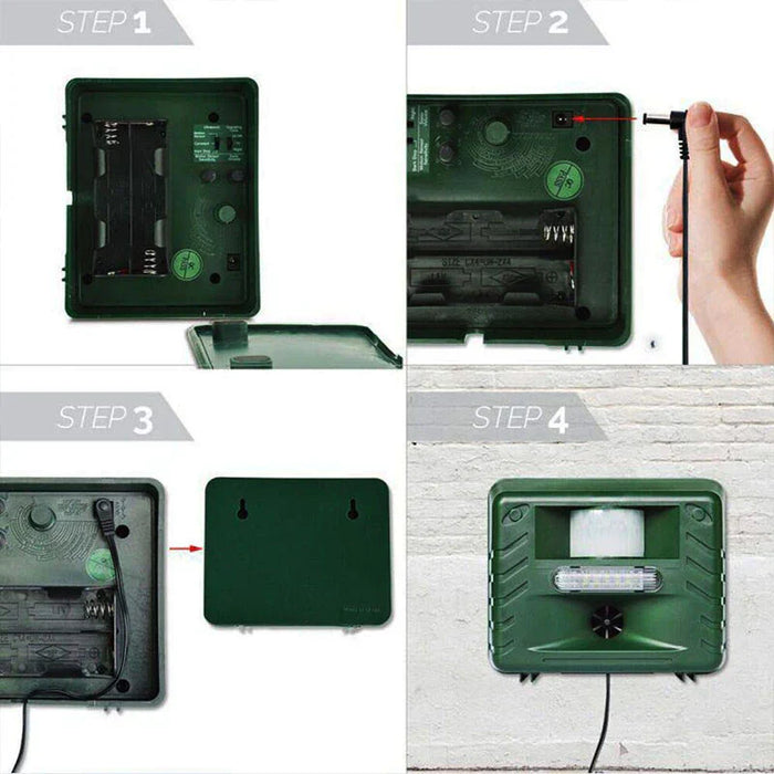 Woodpecker Ultrasonic Animal Repeller Motion-Activated Outdoor Deterrent
