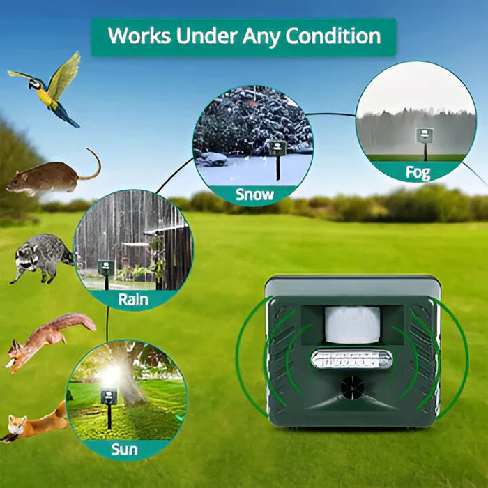 Woodpecker Ultrasonic Animal Repeller Motion-Activated Outdoor Deterrent