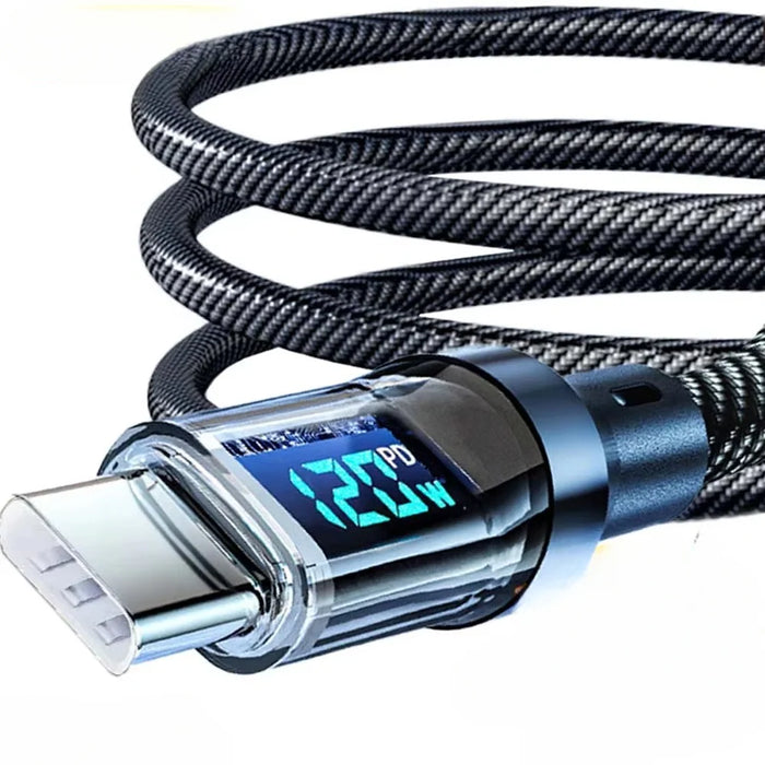 Type-C Fast Charging Cable 120W with LED Display