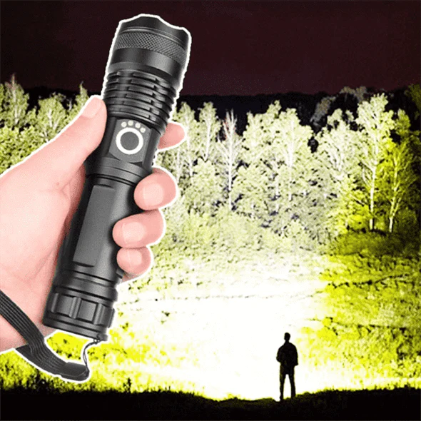 90000 Lumens XHP50.2 Ultra-Bright Rechargeable Flashlight - SJ Backyard