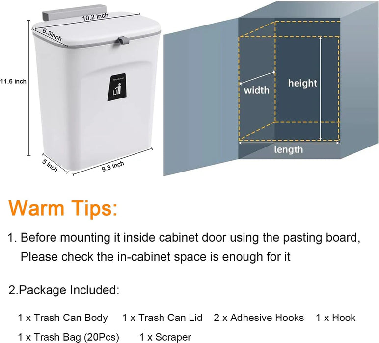 2.4 Gallon Kitchen Compost Bin for Countertop or Under Sink - SJ Backyard