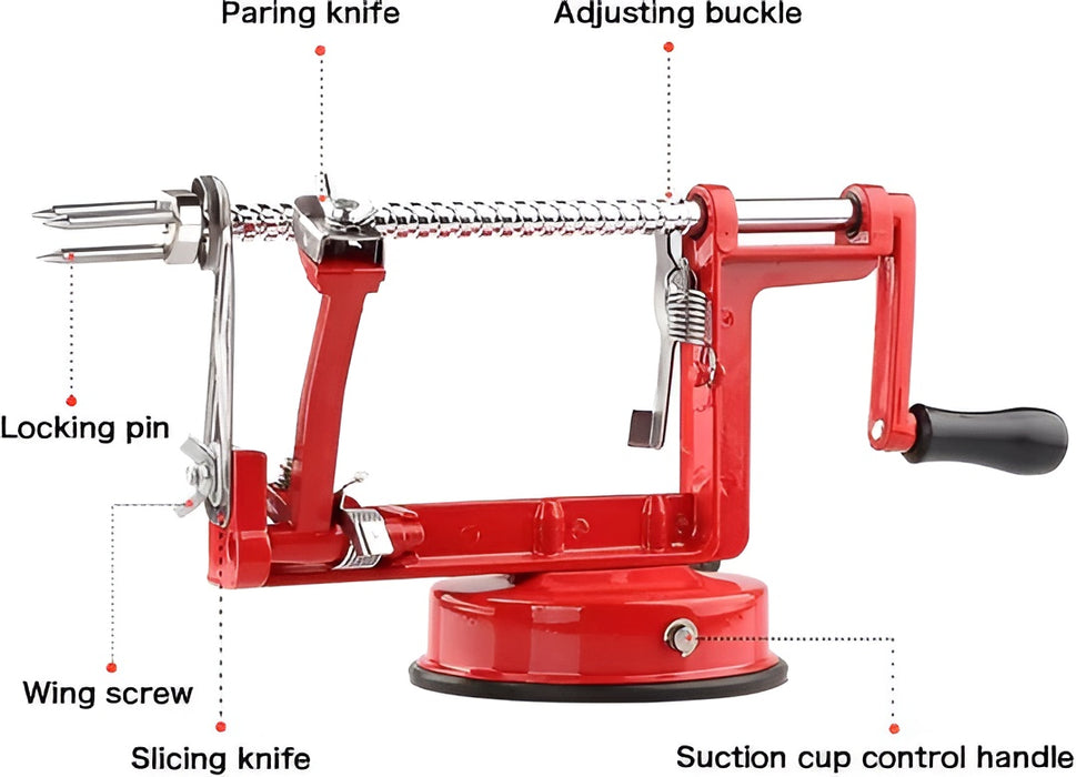 Apple Peeler Corer Slicer with Adjustable Stainless Steel Blades and Suction Base
