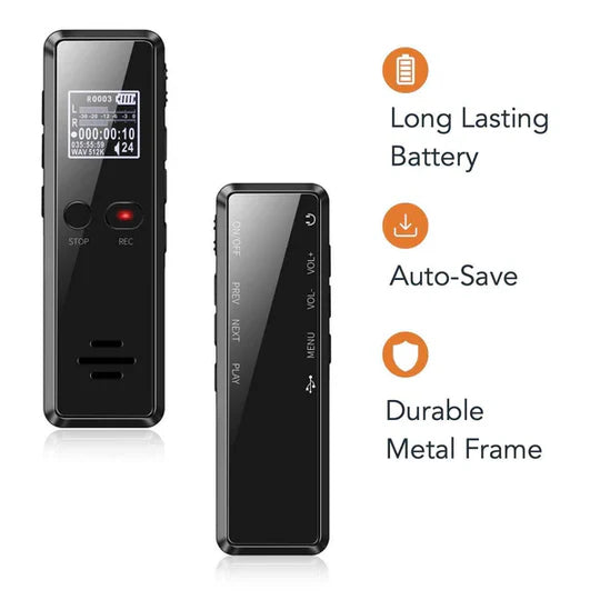Digital Voice Recorder, Audio Sound Recorder with Auto Saving and Built-in Speaker