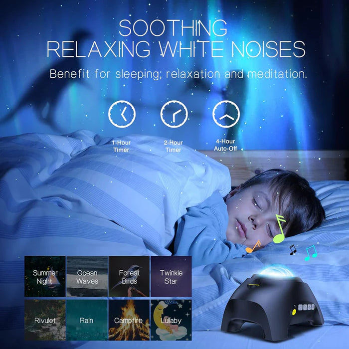 Aurora Northern Lights Projector – Bluetooth Star Galaxy Light, Music Sync, White Noise & Remote Control - SJ Backyard
