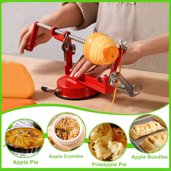 Apple Peeler Corer Slicer with Adjustable Stainless Steel Blades and Suction Base