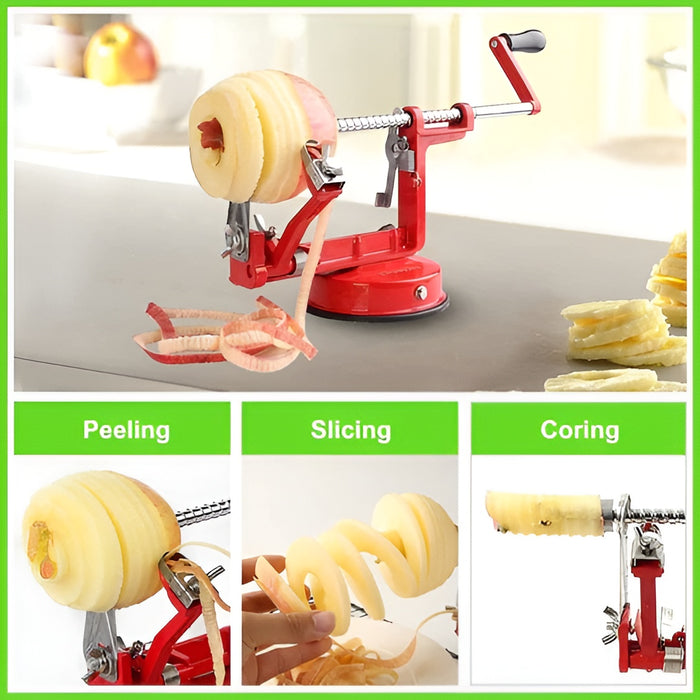 Apple Peeler Corer Slicer with Adjustable Stainless Steel Blades and Suction Base