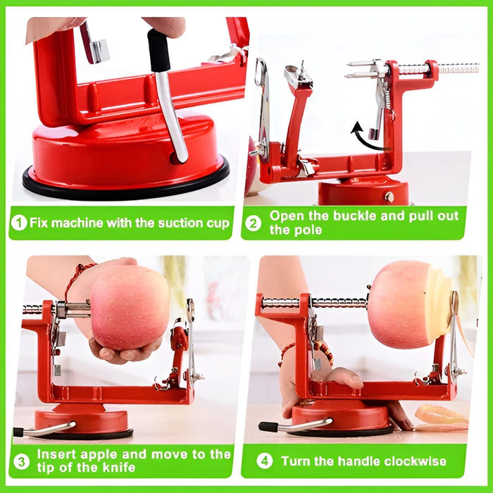 Apple Peeler Corer Slicer with Adjustable Stainless Steel Blades and Suction Base