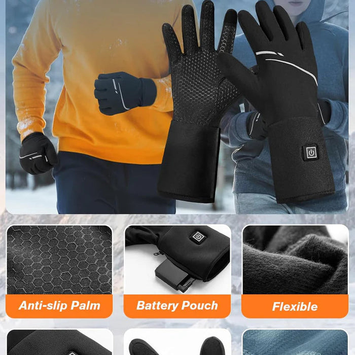 Thin Heated Glove Liners – Rechargeable, Touchscreen & Water-Resistant Thermal Gloves