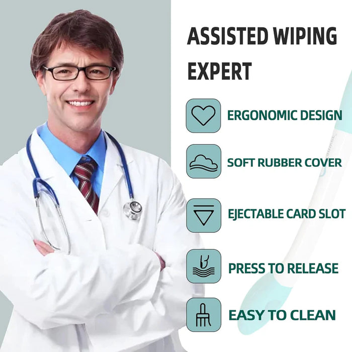 2pcs Long Reach Toilet Aid – Comfort Wiping Tool for Easy Personal Hygiene