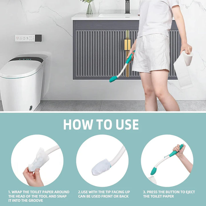 2pcs Long Reach Toilet Aid – Comfort Wiping Tool for Easy Personal Hygiene