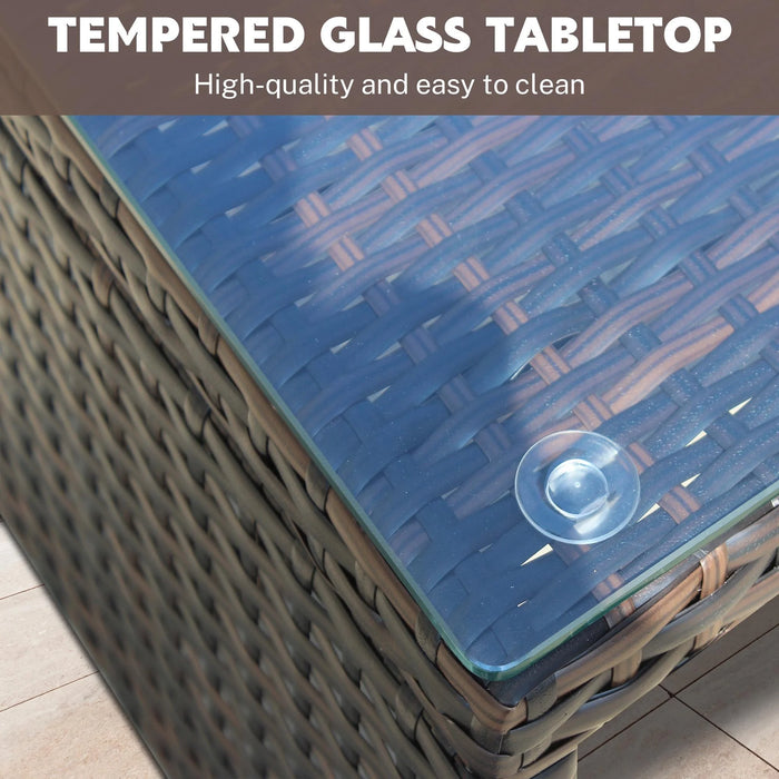 3 Piece Outdoor Patio Furniture Set, All Weather Wicker Conversation Set with Chaise Lounge