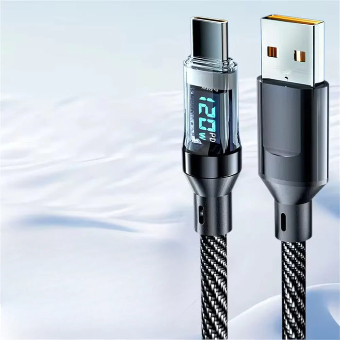 Type-C Fast Charging Cable 120W with LED Display