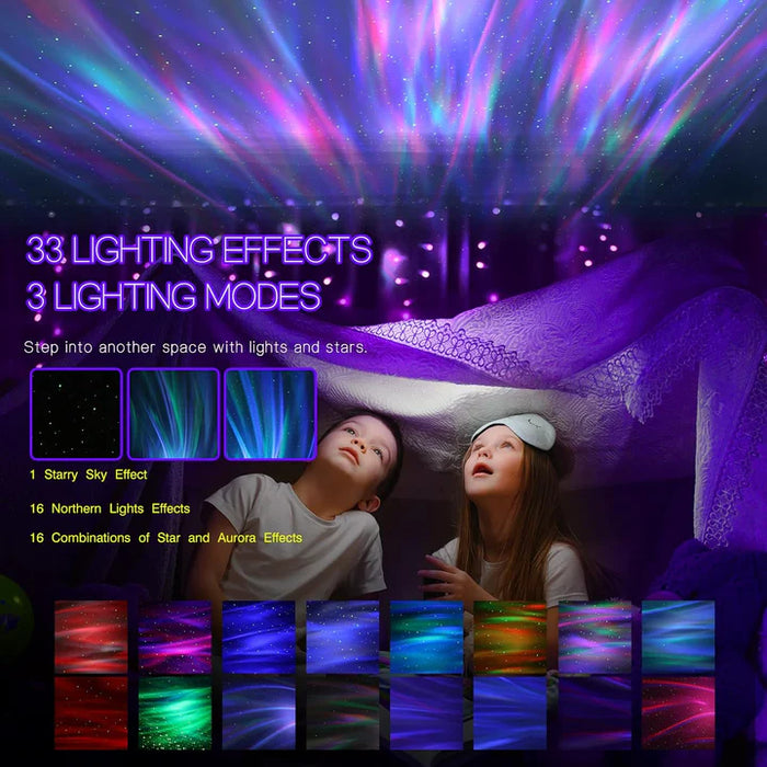 Aurora Northern Lights Projector – Bluetooth Star Galaxy Light, Music Sync, White Noise & Remote Control - SJ Backyard