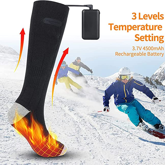 Heated Socks – Rechargeable Electric Warming Socks with 3 Heat Settings (Up to 120°F) for Men & Women