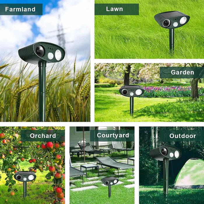 Ultrasonic Deer Repeller - Pack Of 4 Solar Powered - Get Rid of Deer in 48 Hours - SJ Backyard