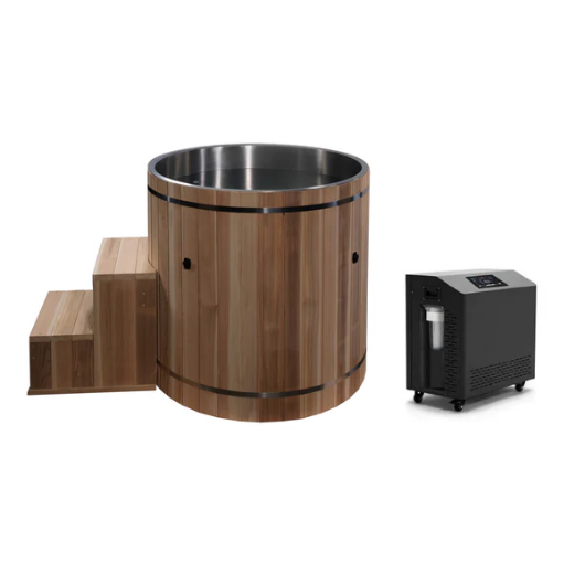 Dynamic Cold Therapy Barrel Spa 304 - Pacific Cedar (Stainless Steel INTERIOR) TUB ONLY