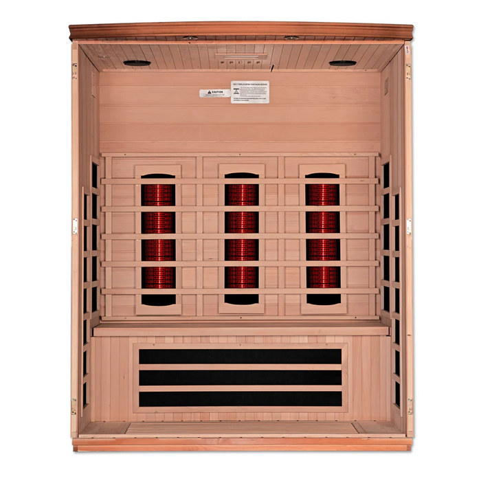 Lugano 3 Person Full Spectrum Infrared Sauna - Canadian Hemlock