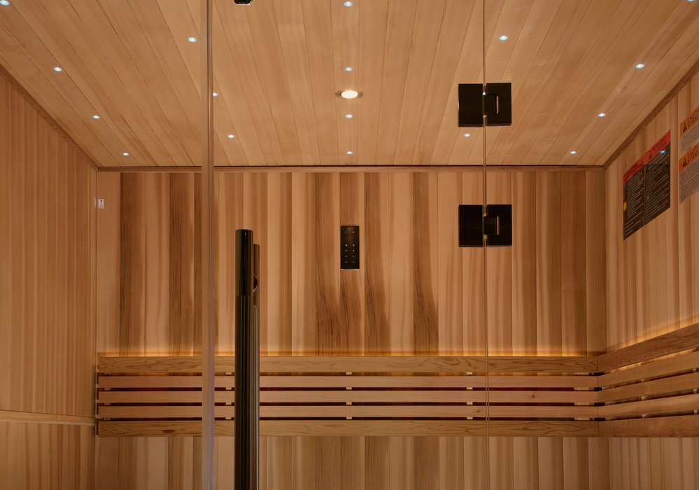 Golden Designs Copenhagen Edition, 3 Person Traditional Sauna - Canadian Red Cedar Interior and Pacific Premium Clear Cedar Exterior