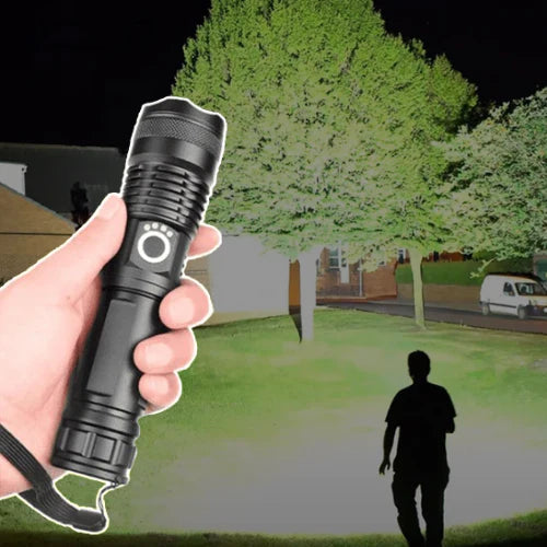 90000 Lumens XHP50.2 Ultra-Bright Rechargeable Flashlight - SJ Backyard