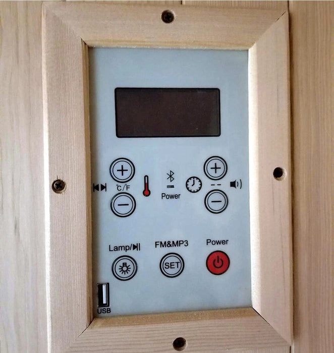 Canadian Hemlock Indoor Sauna for 1 to 2 People, Traditional Wet and Dry Use, Up to 200°F