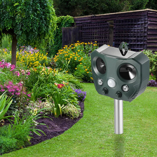 Solar Ultrasonic Animal Repeller for Gardens