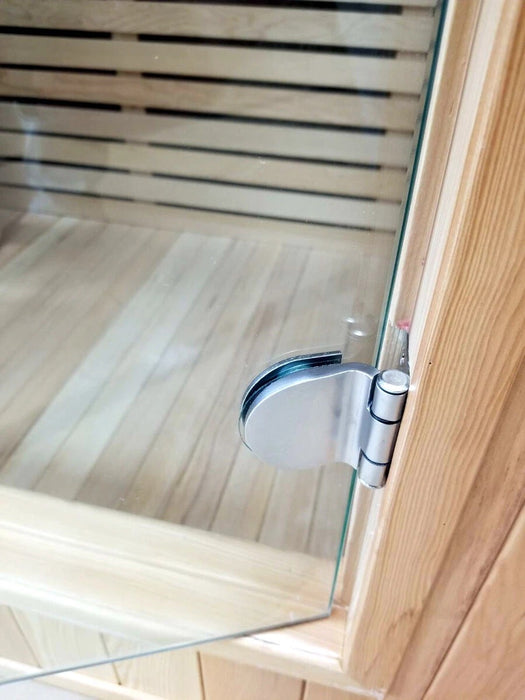 Canadian Hemlock Indoor Sauna for 1 to 2 People, Traditional Wet and Dry Use, Up to 200°F