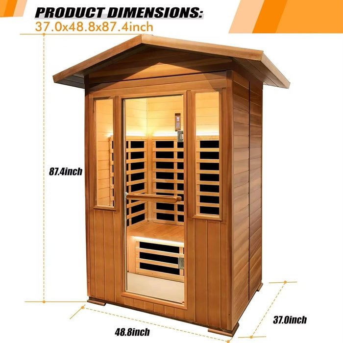 Indoor Infrared Hemlock Wood Sauna for Two Person