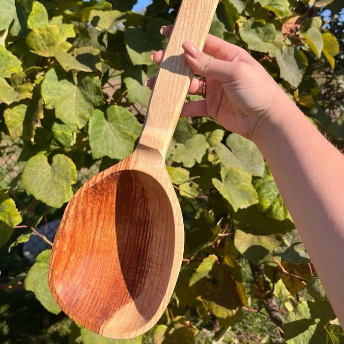 Handcrafted Cherry Wood Sauna Ladle and Bath Scoop