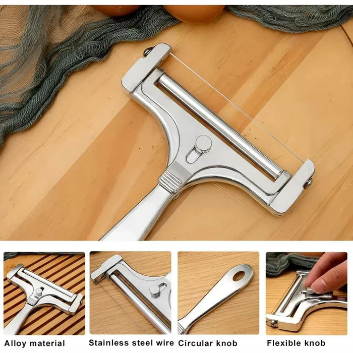 Stainless Steel Cheese Slicer Adjustable Thickness with Extra Wires