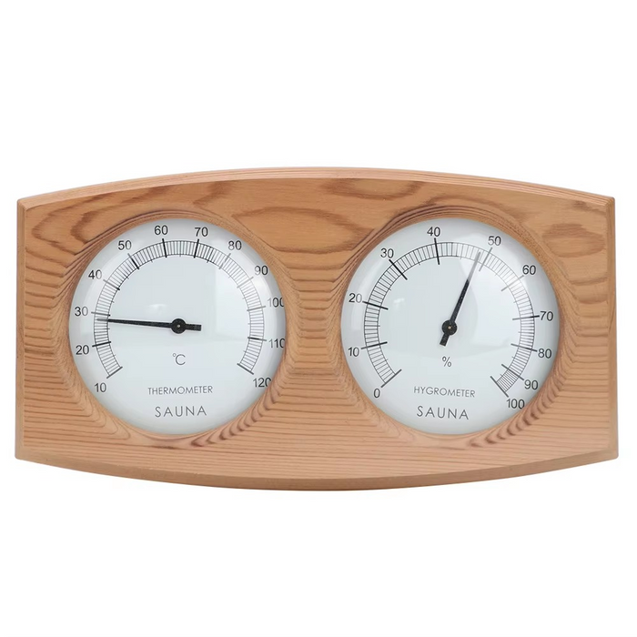 2-in-1 Cedar Wood Thermo-Hygrometer for Sauna or Steam Room