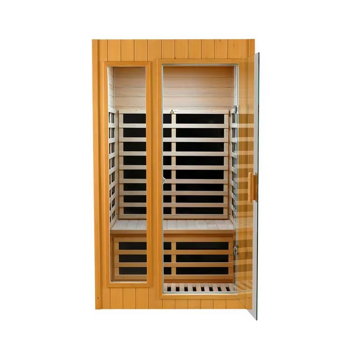 Luxury Two Person Far Infrared Indoor Sauna with Modern Embedded Roof