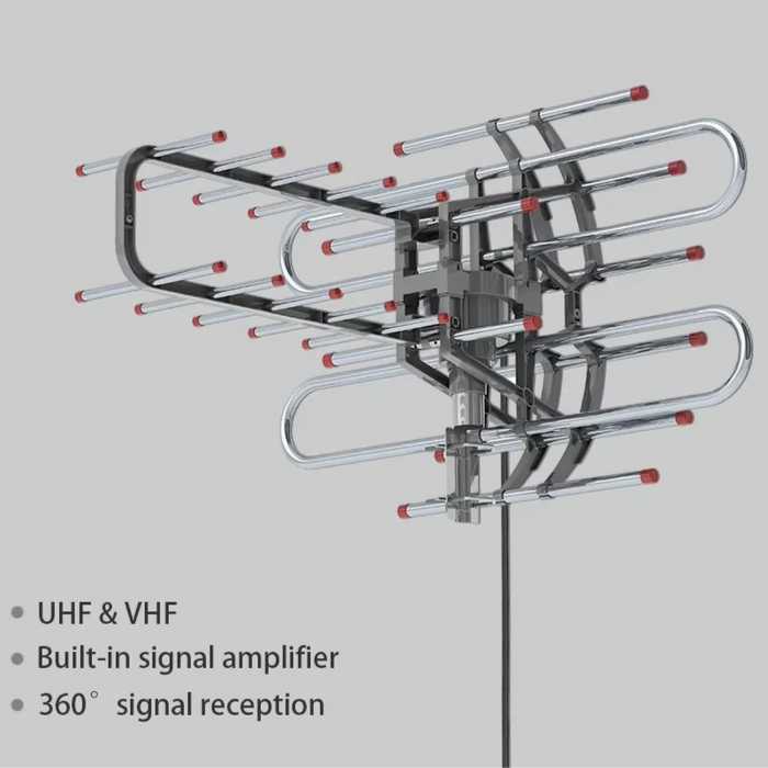 360 Degree Rotating Dual Frequency Outdoor TV Antenna with Dual Outputs