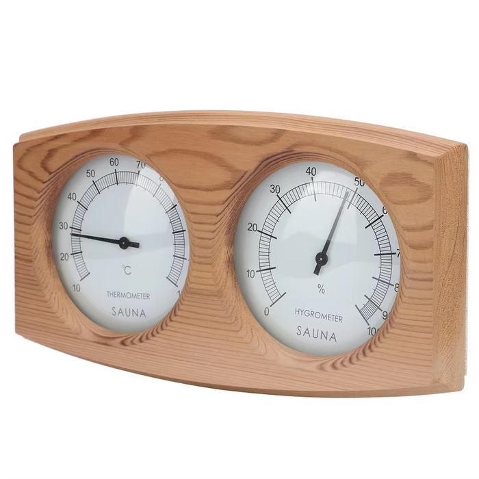 2-in-1 Cedar Wood Thermo-Hygrometer for Sauna or Steam Room