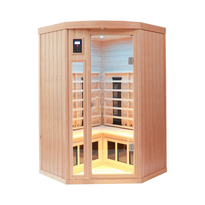 Indoor Infrared Sauna with Hemlock Wood for Home Spa and Detox