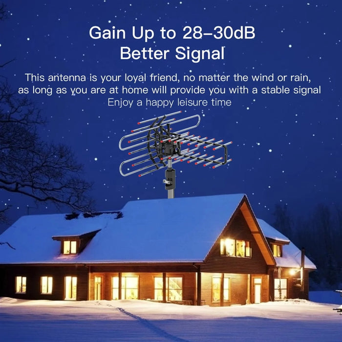 360 Degree Rotating Dual Frequency Outdoor TV Antenna with Dual Outputs