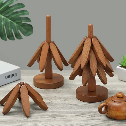 Expandable Wooden Tree Trivet for Hot Dishes - SJ Backyard