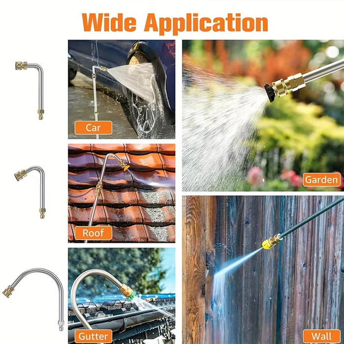 4000 PSI Telescoping High Pressure Washer Wand Set for Gutter, Roof, and Wall Cleaning - SJ Backyard